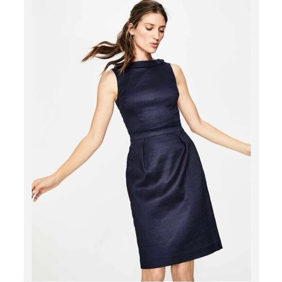 Boden Martha Black Sheath Dress Size 4 Petite Sleeveless Cotton Blend - Picture 6 of 11